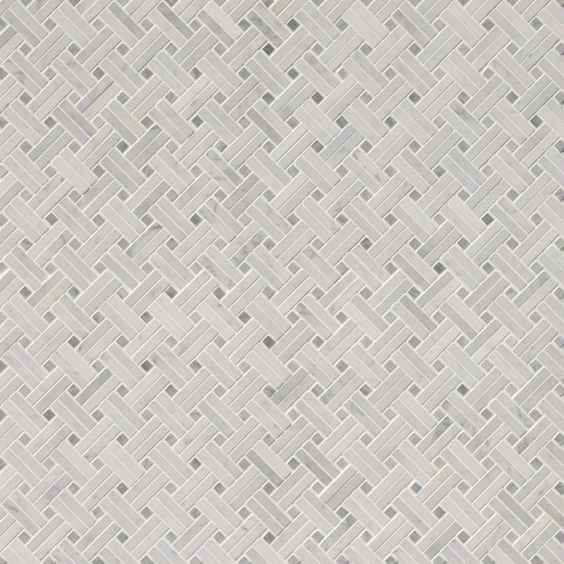 Carrara White Basketweave Pattern Polished