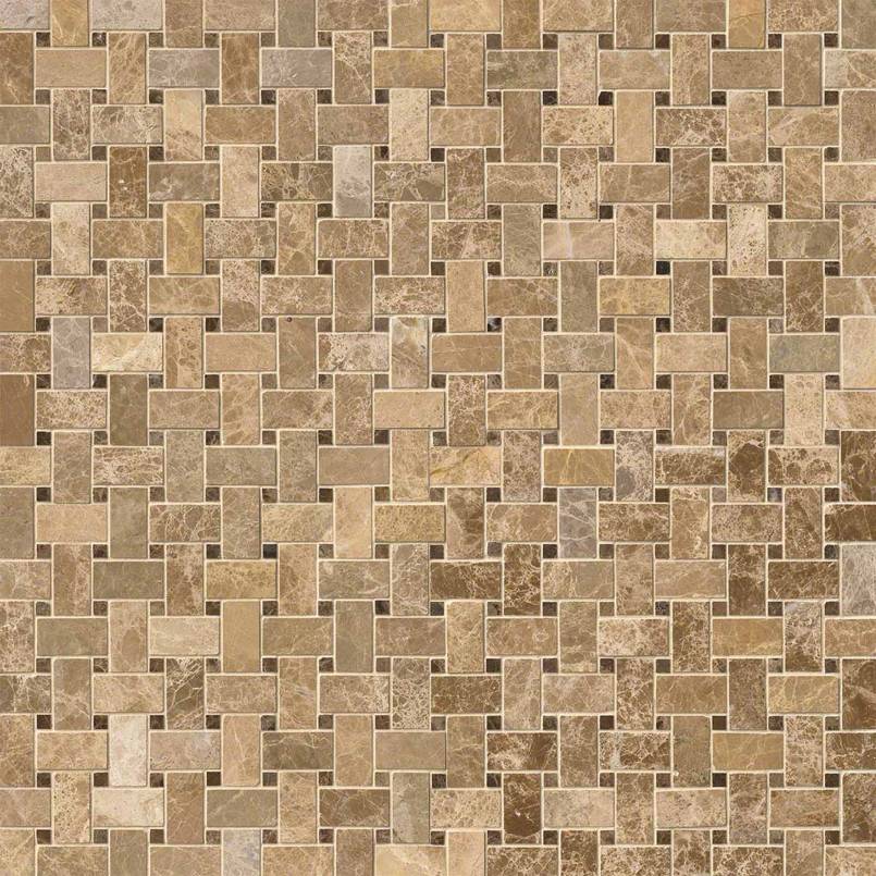 Emperador Light and Emperador Dark Basket Weave Pattern